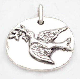 Pendant   oval with  dove