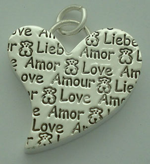 Pendant  on heart in difference with bills of exchange