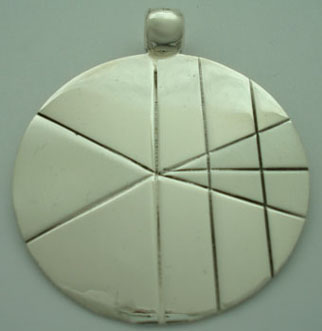 Pendant   circle with 2 triangles mate and lines