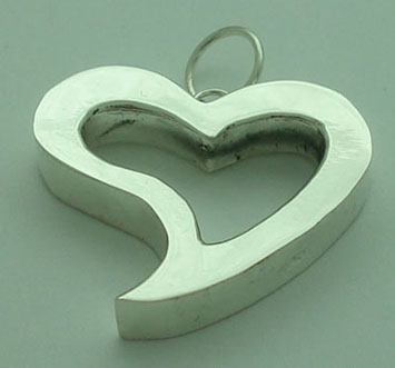 Pendant   perforated crooked heart