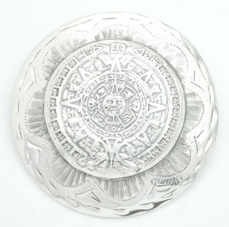 Brooch of Aztec Calendar with waves and lines