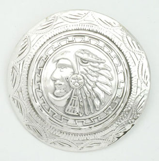 Brooch of Aztec face with onda and diagonals