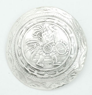 Aztec's brooch with waves and triangles
