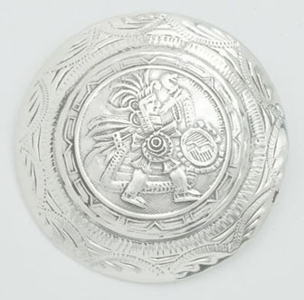 Aztec's brooch with  diagonal   and waves
