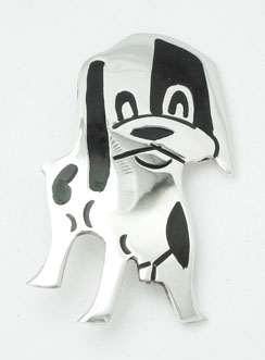 Brooch of small dog with resin