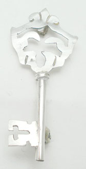 Brooch key soaked cross small