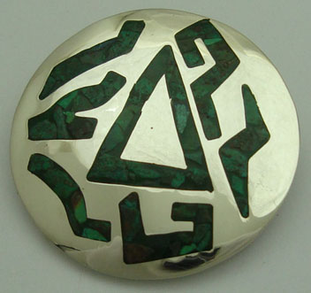 Brooch with figuras of Chrysocolla