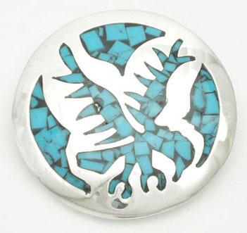 Brooch American eagle turquoise