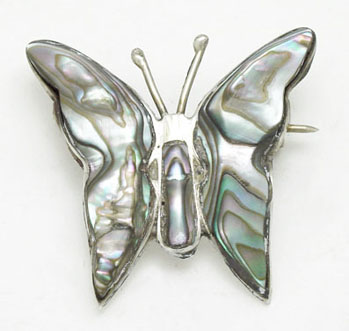 Brooch butterfly small of shell