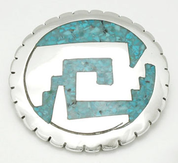 Brooch circle stairs with turquoise