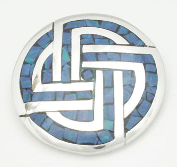 Brooch labyrinth of turquoise